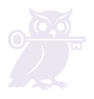 owl holding a key logo