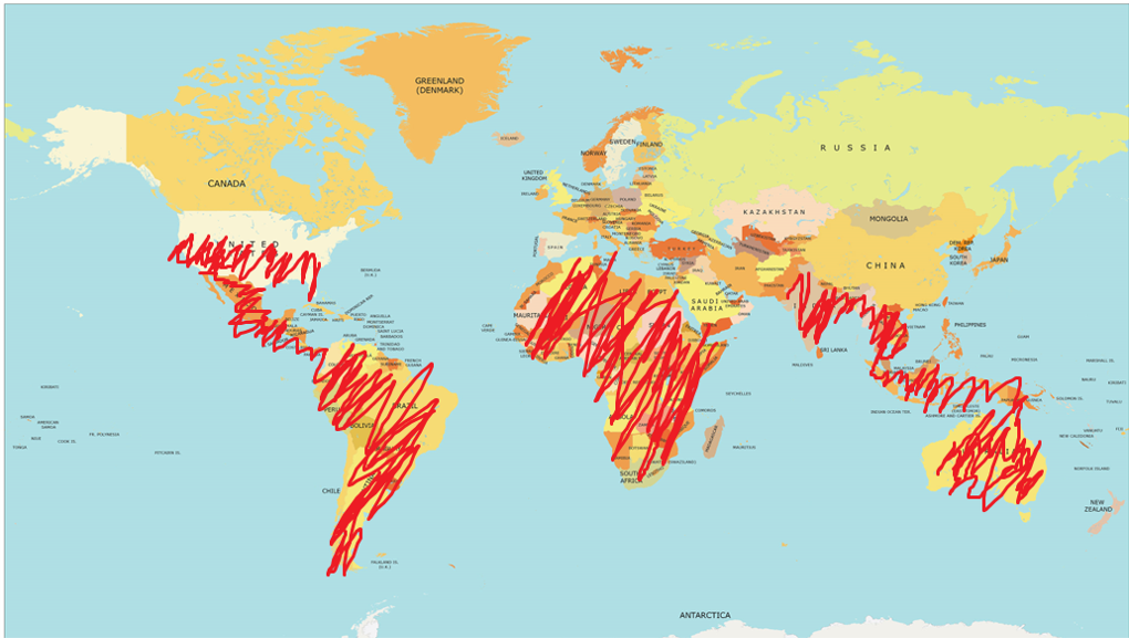 rough map of where they live