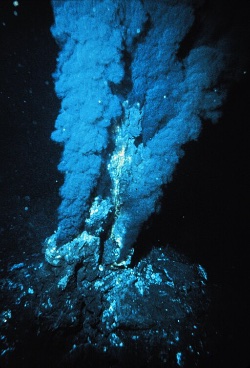 Hydrothermal vent with black smoke