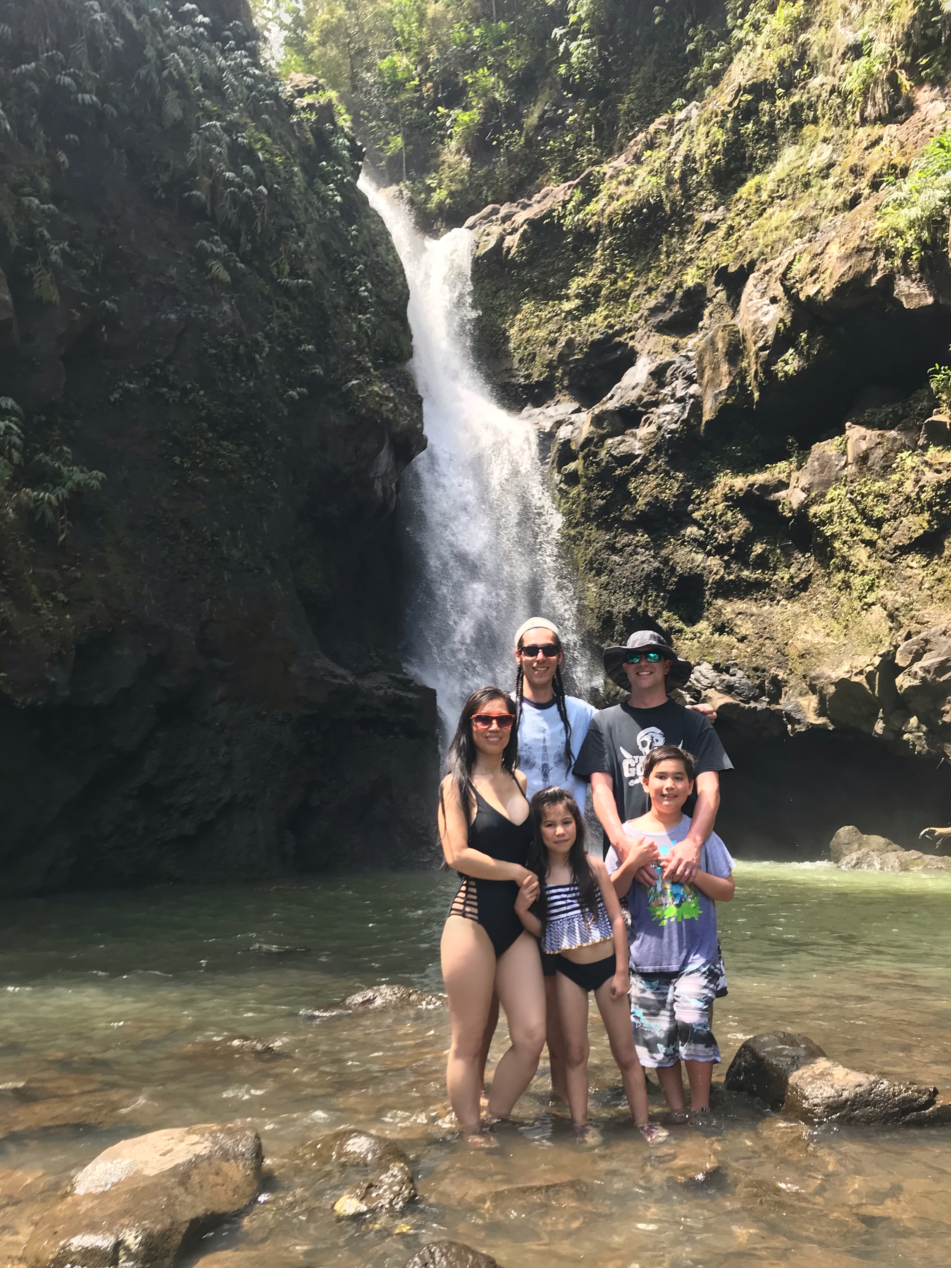 My Family at one of the waterfalls on The Road To Hana.