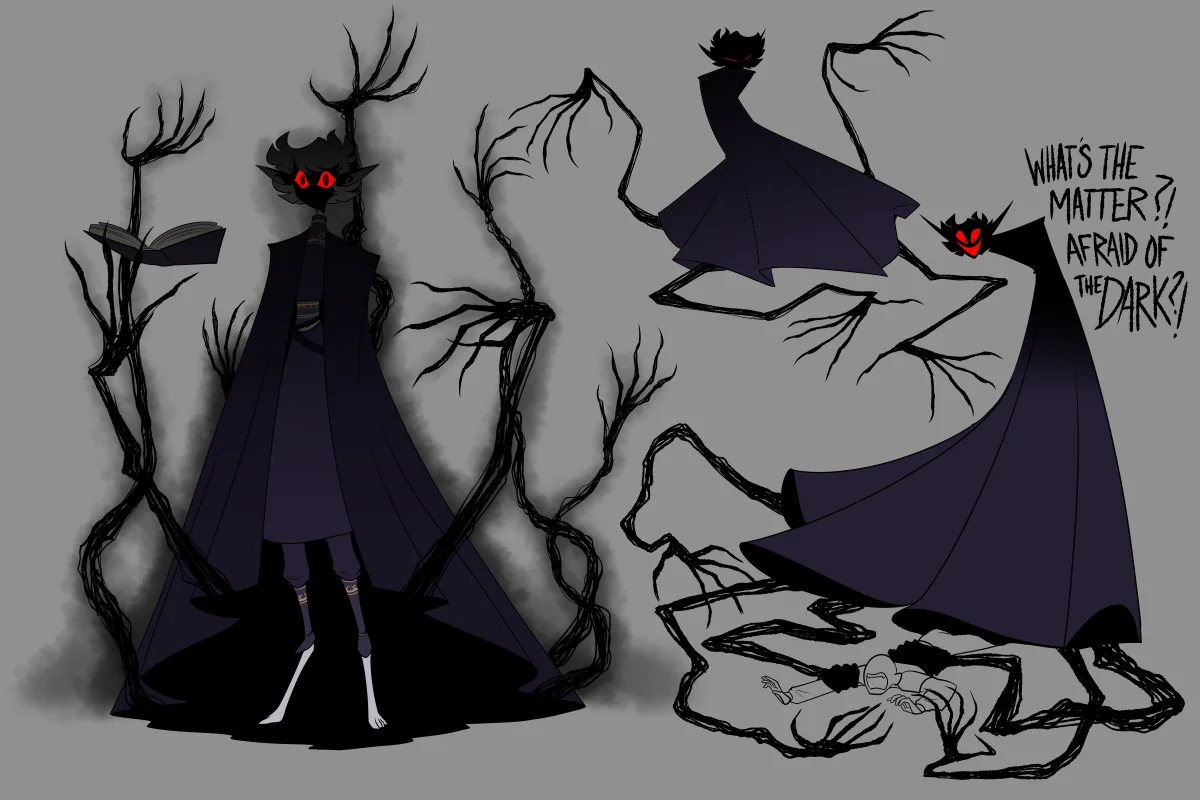 Changeling Warlock, via /u/katchatter on https://www.reddit.com/r/DnD/comments/135419g/oc_mischief_changeling_warlock_form_of_dread/