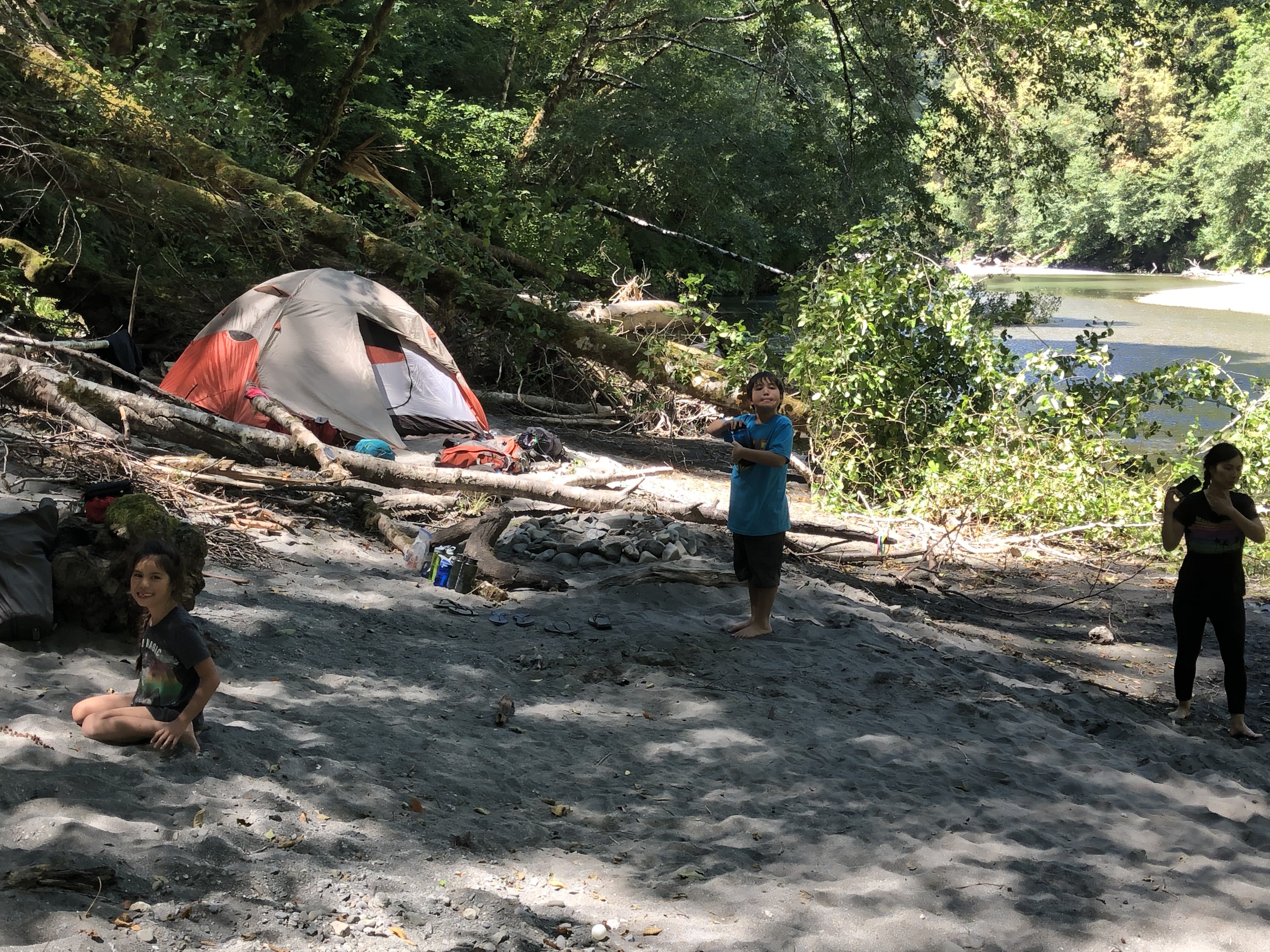 Our backcountry camp in Redwood National Park.