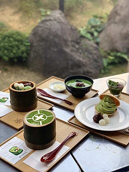 Variety of Matcha sweets and drinks