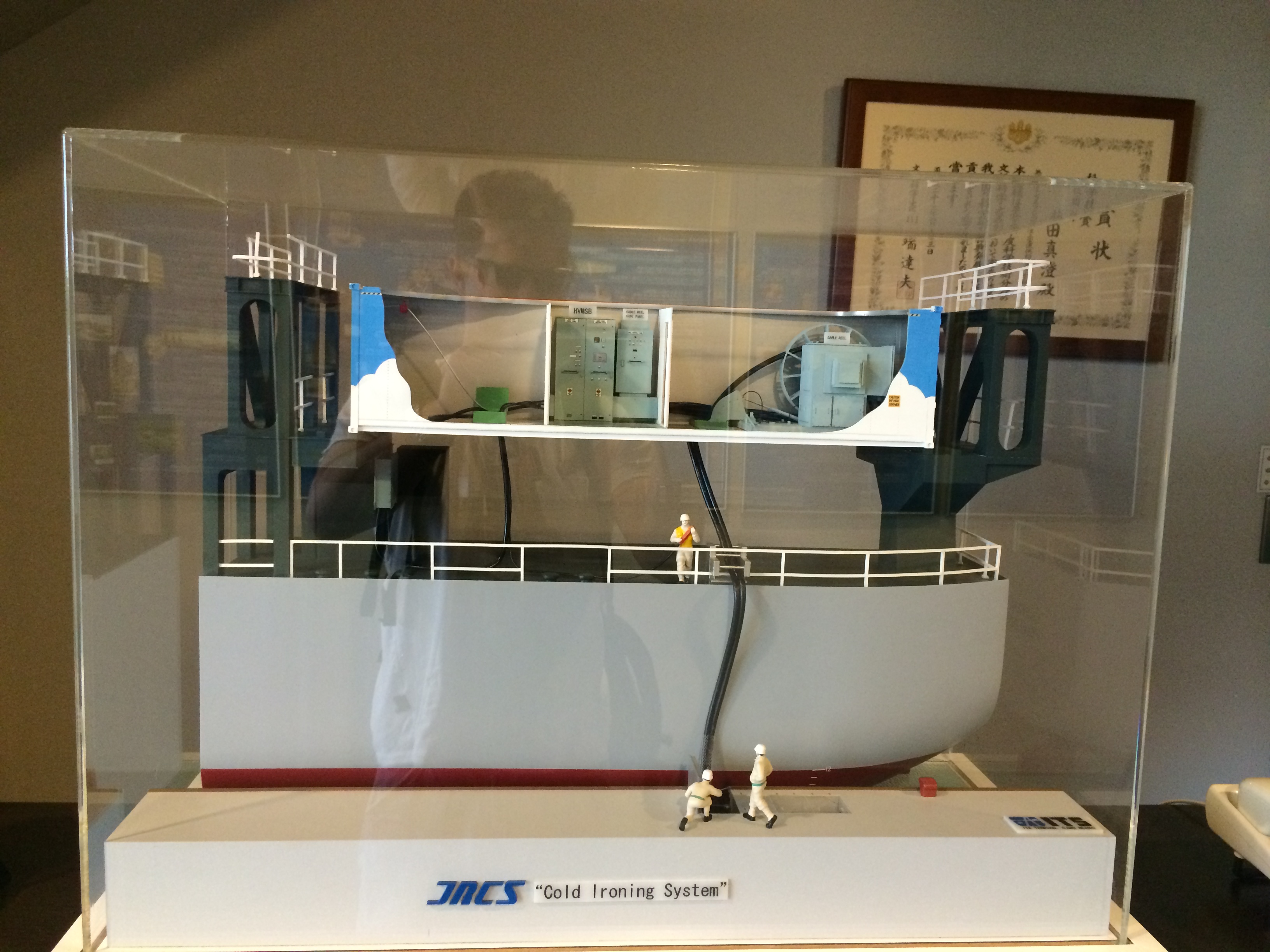 A model of a JRCS shore power container.