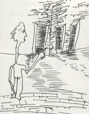 guy pointing at doors