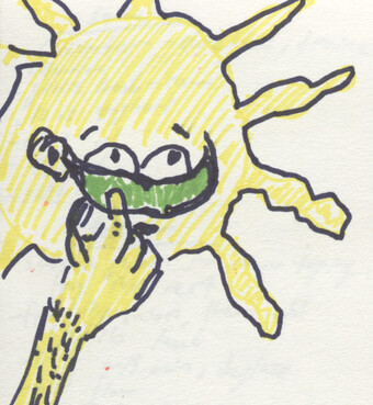 sun with sunglasses