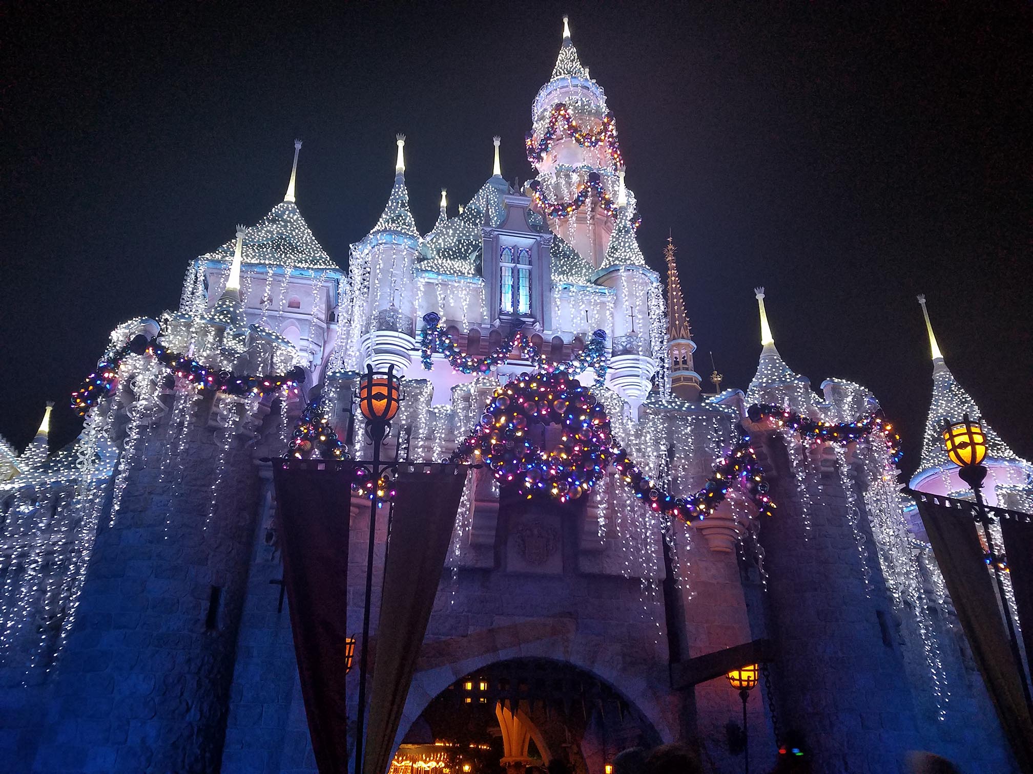 Sleeping Beauty Castle at Christmas