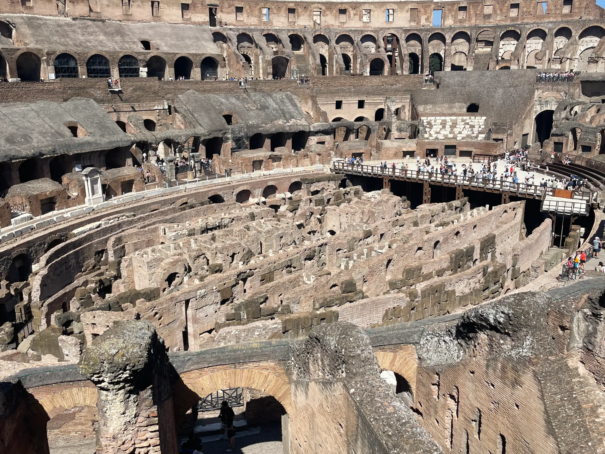 Detailed view of the Colosseum ruins