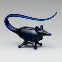 Figure of a Mouse in Deep Blue Glass by Unknown