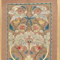 Panel of floral embroidery by William Morris