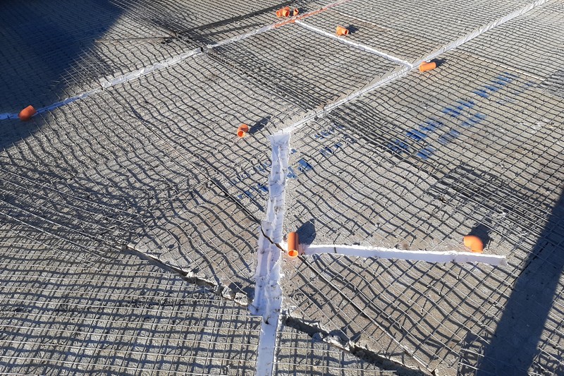 Curved pipes inside roof panels