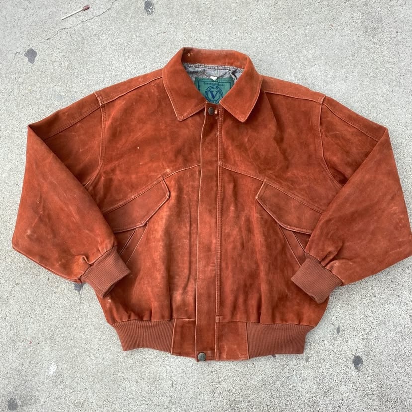 brown leather jacket